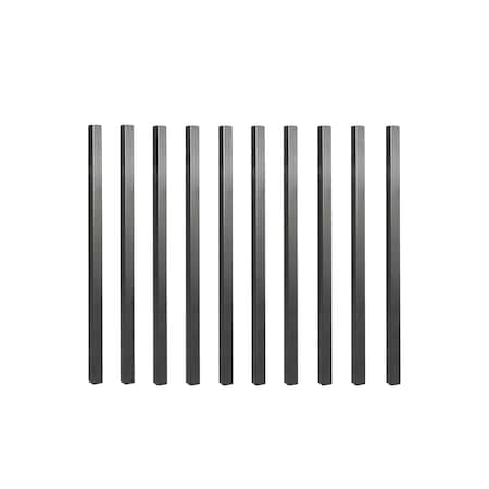 Nuvo Iron 26 in LONG x 3/4 in WIDE BLACK SQUARE TUBING GALVANIZED STEEL BALUSTERS, 10PK SQPS26